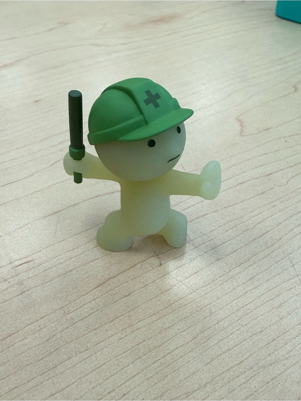 Glow Soldier Figure with Green Helmet and Baton - Kids Action Toy